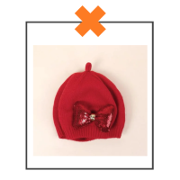 Kinder baret rood met strik